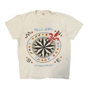 Vintage Billy Joel 1989-1990 Hanes Storm Front Tour T-Shirt Size XL
